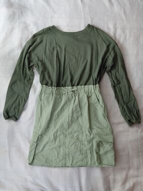 Magellan Outdoors Girls Two-Tone Cargo Utility Dress M 8-10
